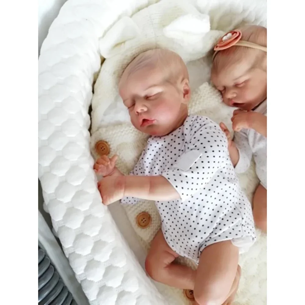 16inch Already Painted Bebe Reborn Doll new Kit Baby TWIN B Soft Touch Flexible Unfinished Blank Doll Parts 3D 2025 Painted Veins