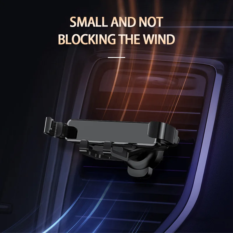SEAMETAL Foldable Car Phone Holder Air Vent Gravity Phone Mount Tiny Design Stable Hook Smartphone Support One Hand Operation