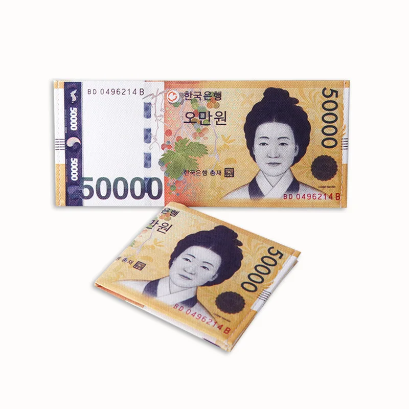 2024 Creative Currency Money Clip Print Card Wallet 2025 Storage Package PU Canvas Dollar Euro Ruble Shape Compartment new Coin Purse Bag