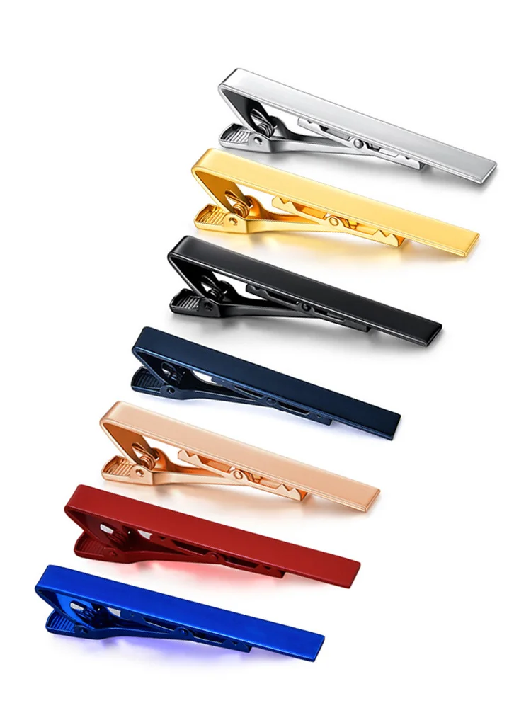 New Metal Silver Color Tie Clip For Men Wedding Necktie Tie Clasp Clip Gentleman Ties Bar Crystal Tie Pin For Men's Accessories