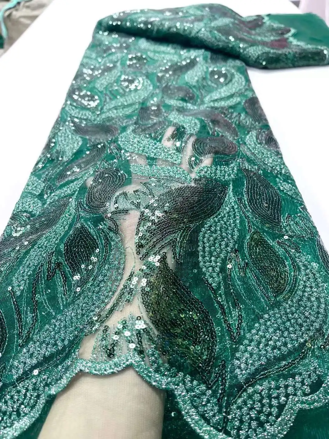 African Lace new Fabric 5 Yards Embroidered Tulle Net Lace Materials Nigerian Lace Fabrics Tulle French Lace Fabric 2025 For Wedding