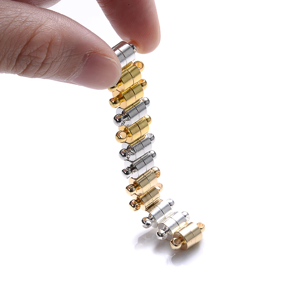 iYOE 5pairs/Lot 12x6mm Magnetic Clasps Cylinder End 2025 Buckle Magnet Claps For Connector Rope new Chain DIY Jewelry Bracelet Necklace