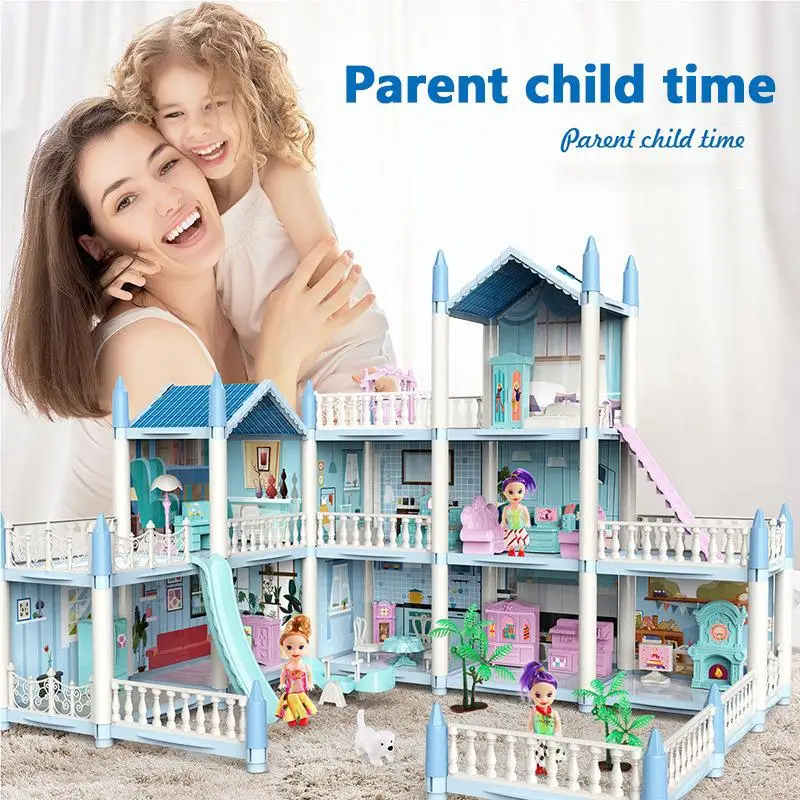 Big Light Dollhouse Diy House Kit For 2025 Children Bb House Building Doll Furniture Miniature Doll House Villas Xmas new Gifts Kids Toys