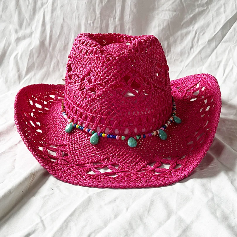 2023 New Cowboy Straw Hat Western Cowboy Sun Hat Spring Knight Hat Unisex Jazz Hat Summer Wide brimmed Hat Sombrero hombre