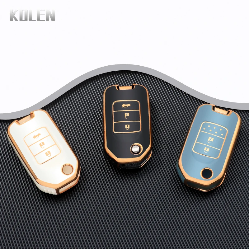 TPU Car Flip Key Case Cover Shell Fob For Honda Civic HRV CRV XRV CR-V Crider 2025 Pilot Fit Accord new 2 3 Buttons Accessories