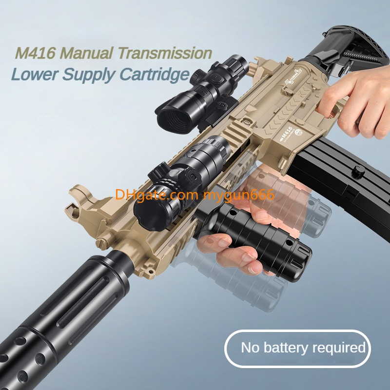 M416 Soft Bullets Toy Gun Manual Shell Ejected Launcher Outdoor Cs Pubg Game Prop Foam Dart Look Real Moive Prop Collection Birthday Gifts for Boys Fi