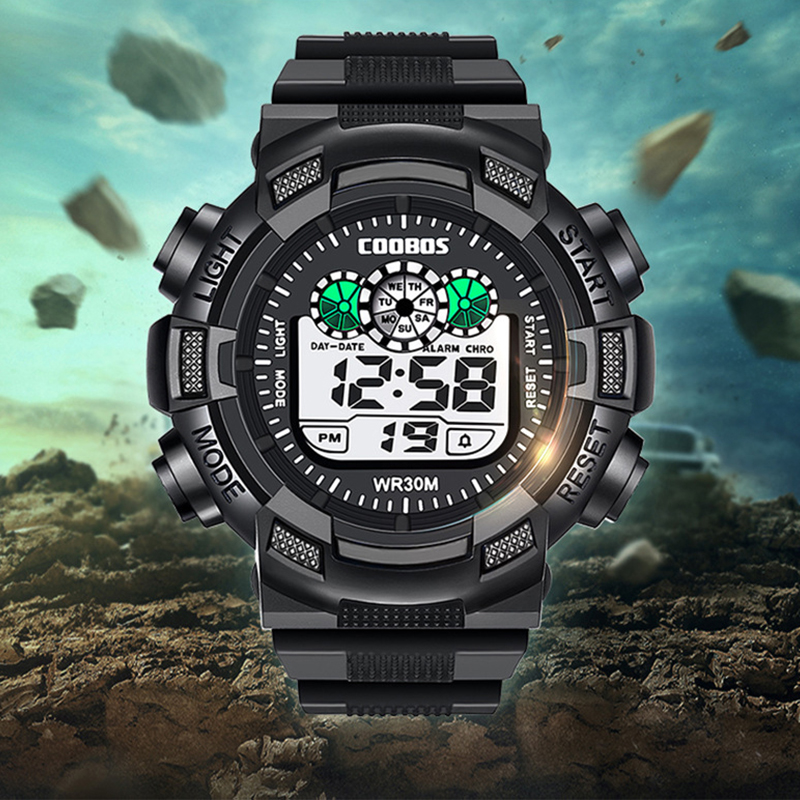new New Cool 2025 Luminous Men Sport Watch Silicone Strap Wrist Watch Led Calendar Waterproof Digital Watch relogio masculino