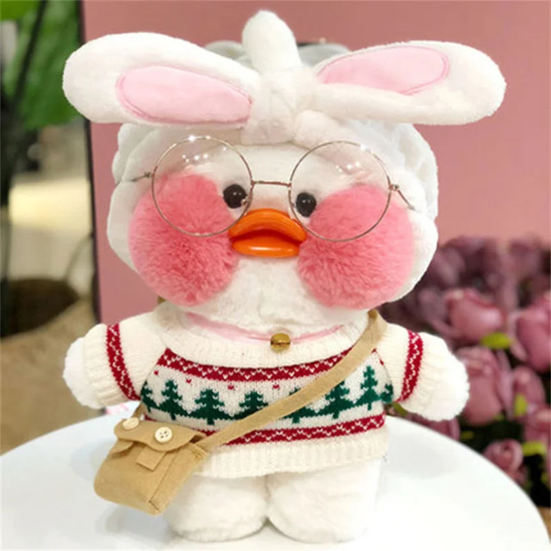 DIY Aesthetic Personalized Clothes Suit With Soothing Toys Lalafanfan Yellow Ducks Kawaii Aminal Doll 2025 Girl Kids new Birthday Gifts