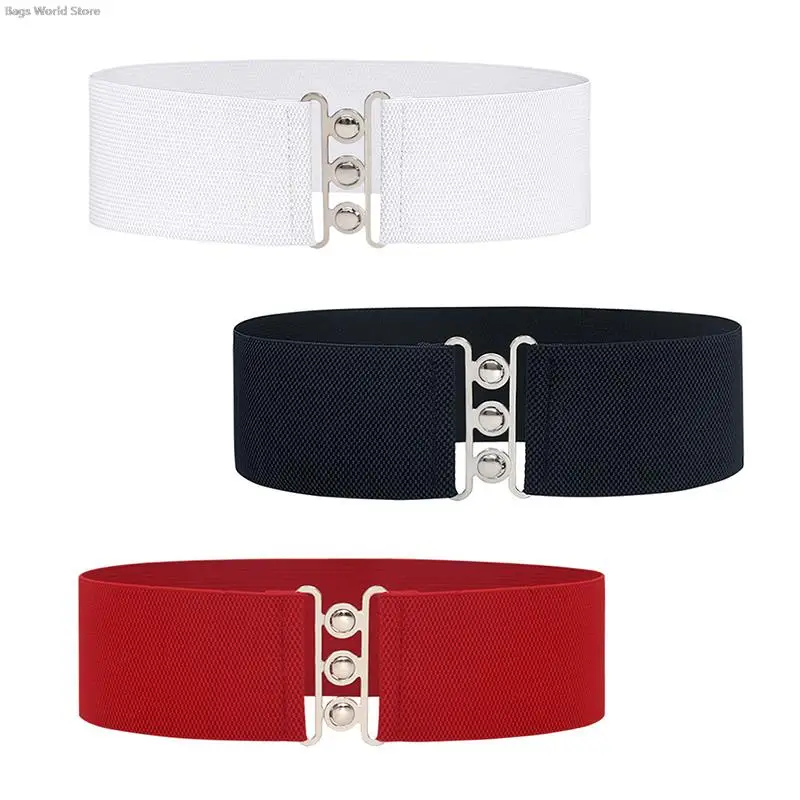 1pc 5cm Wide Elastic Belt Stretchy Belt Wide Waist Vintage Stretch Cinch with Buckle Belts Waistband for Women
