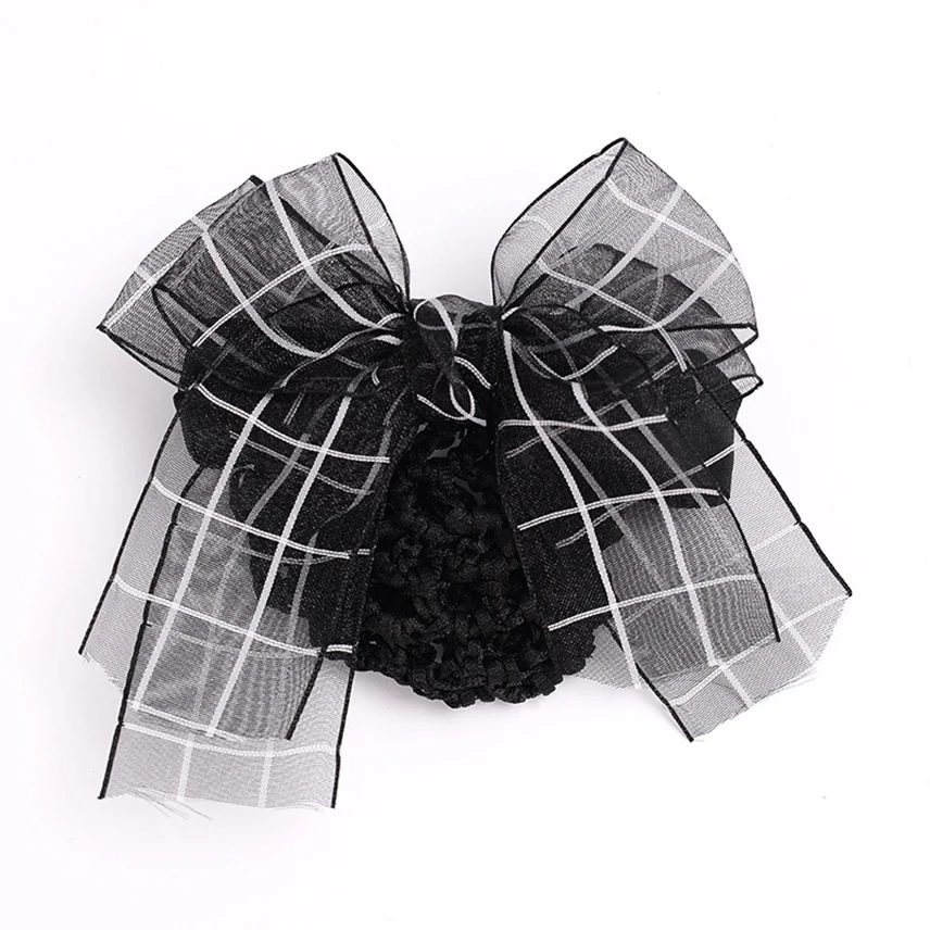 New Women Hair Net Bun Cover Snood Hairgrips Ballet Dancing Hairnet Beautiful Bow Hair Net Office Waiter Styling Scrunchie Pack
