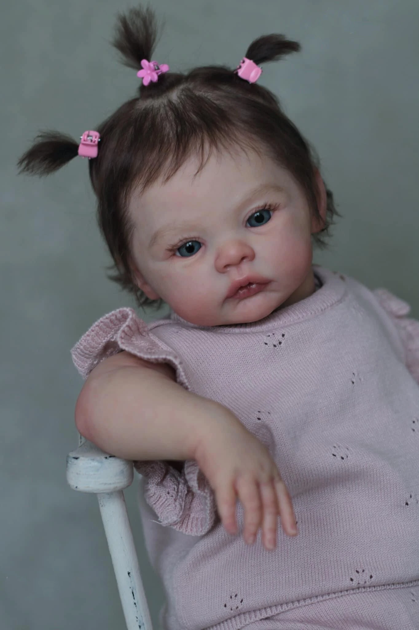 NPK 46CM Newborn Baby Girl Reborn Doll Meadow Soft Cuddly Body Lifelike Soft Touch 3D Skin with Visible Veins Art Doll