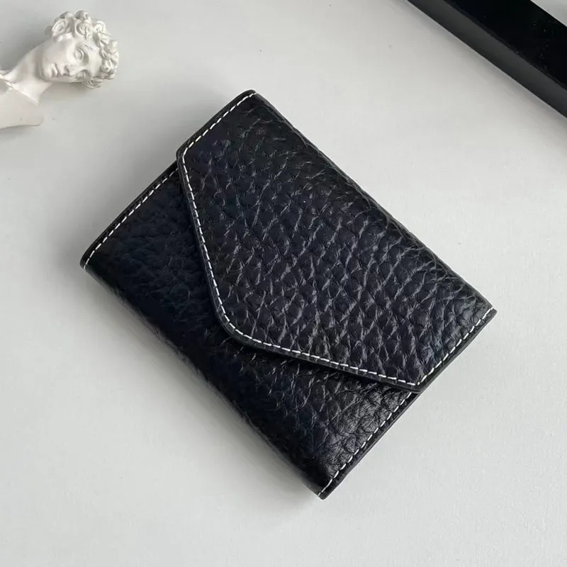 Genuine Leather Lady Wallet 2023 New High-End Elephant-Print Short Money Clip Multi-purpose Pocket Cowhide Purse
