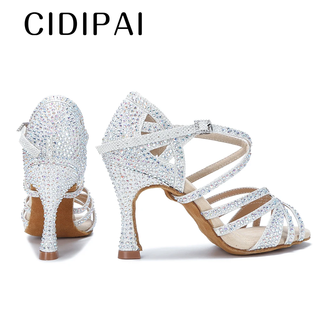 CIDIPAI Latin Dance Shoes 2025 Woman Salsa Performance Ballroom Shiny Dance Shoes Indoor new Party Shoes Golden Women's Wedding Shoes