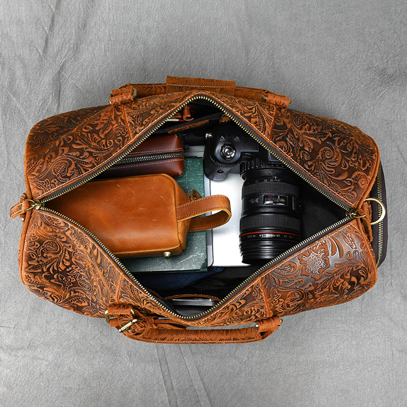 Crazy Horse Travel For Men - Vintage Leather Duffle Bag New Free Delivery Designer Bag