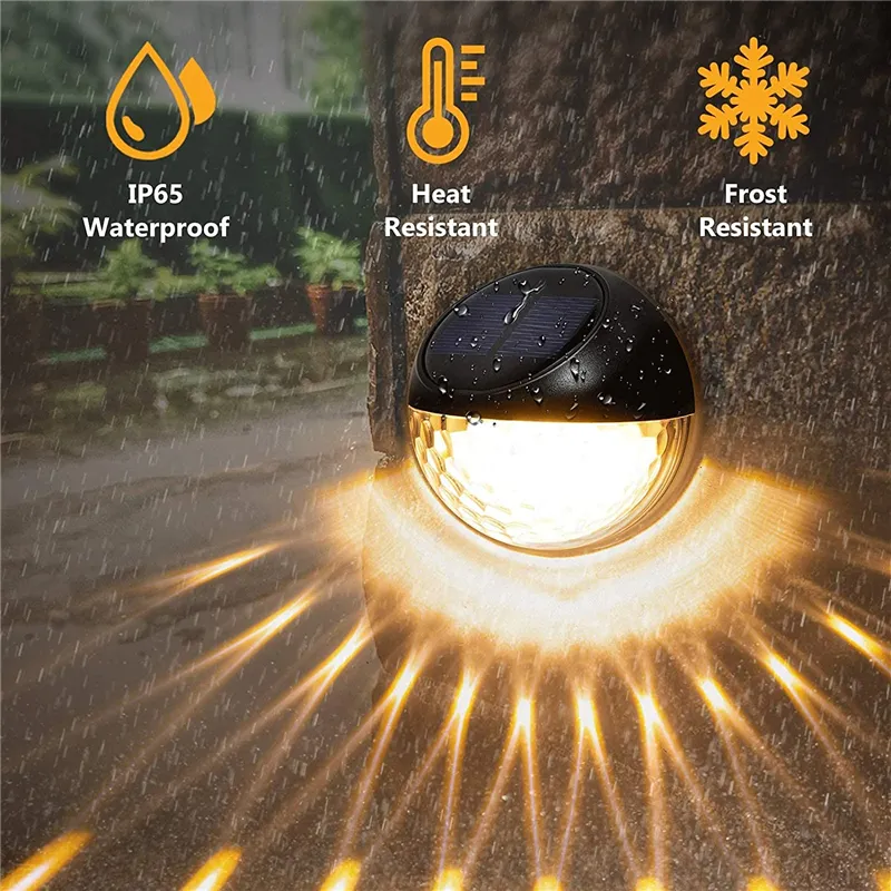 Solar Fence Lights LED Deck Lamp Outdoor Garden Decoration Lighting Great for Step Front Door Balcony LL