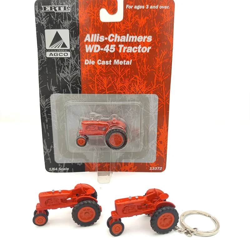 Diecast Metal Mini ERTL WD-45 Tractor Vehicle Keychain Alloy Tractor Truck Track-Type Model Toy