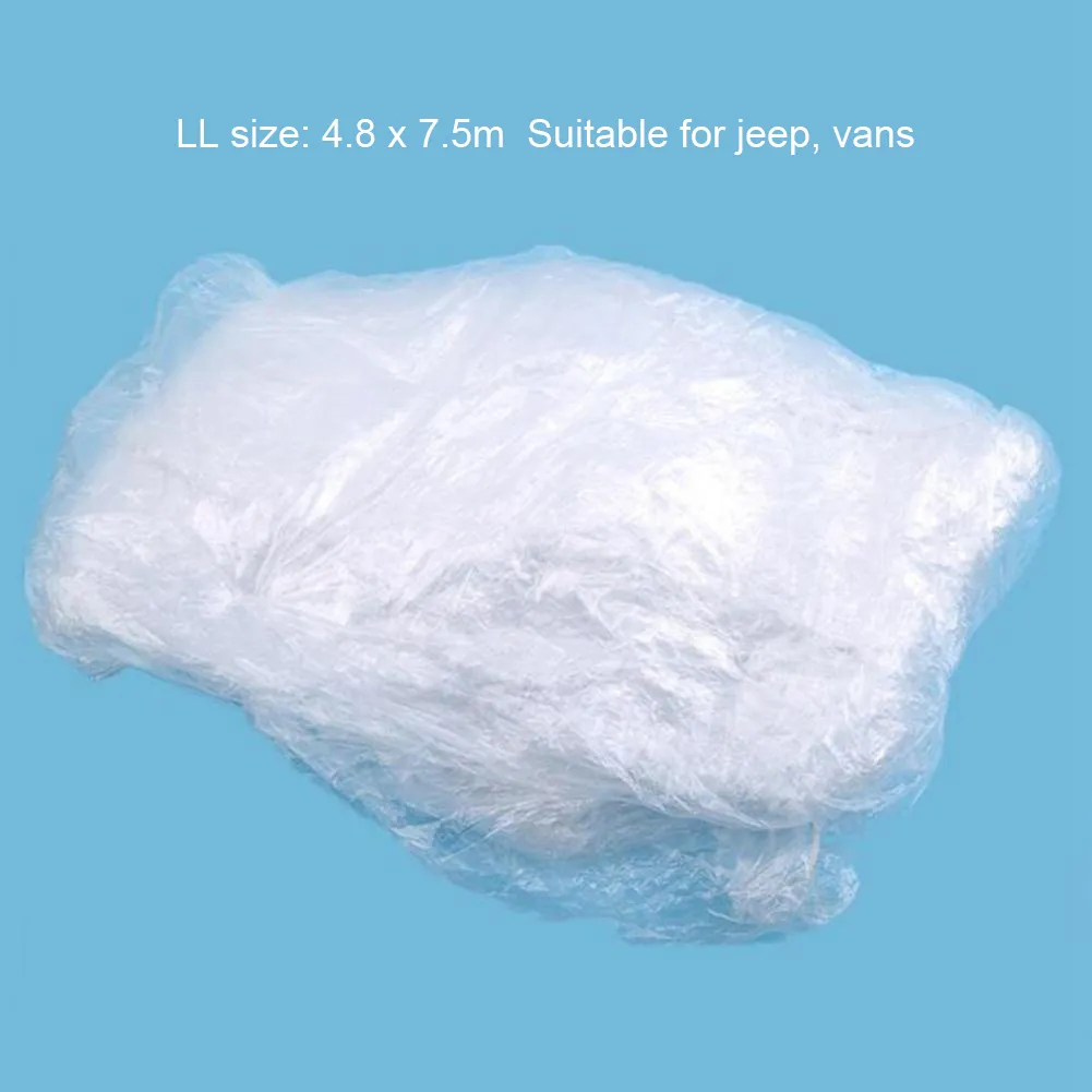 Universal Car Dust Cover Disposable Transparent Car Cover Dust-Proof Full Cover for Sedan SUV Van for Jeep Vehicle Automobile