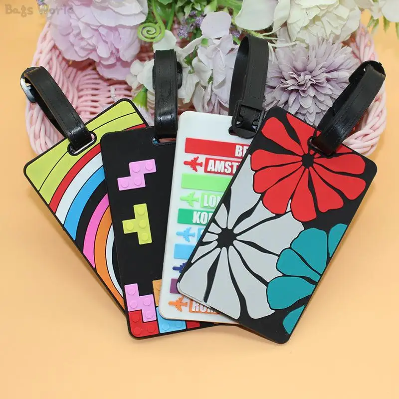 Portable PVC Luggage Tag Suitcase Identifier Label Baggage Boarding Bag Tag Name ID Labels Privacy Luggage Labels for Travel Bag