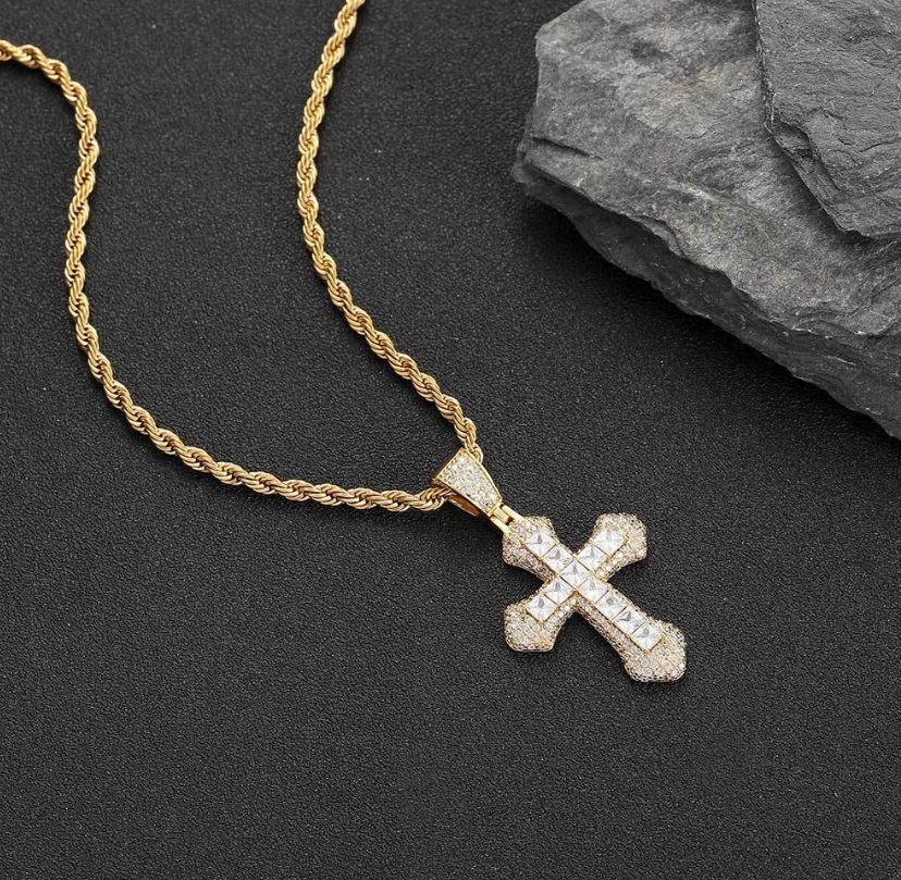 Pendant Necklaces Goth Pendants Necklace For Women Classic Cross Choker Chain Zircon Light Gold Color Womens Wholesale Jewelry Drop D Dhhjr