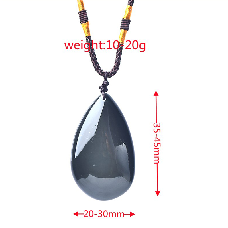 Natural Stone Pendant Black Obsidian Rainbow Eye Bead Droplet jewelry Stone Pendant Necklaces Transfer Lucky Love Jewelry Gifts
