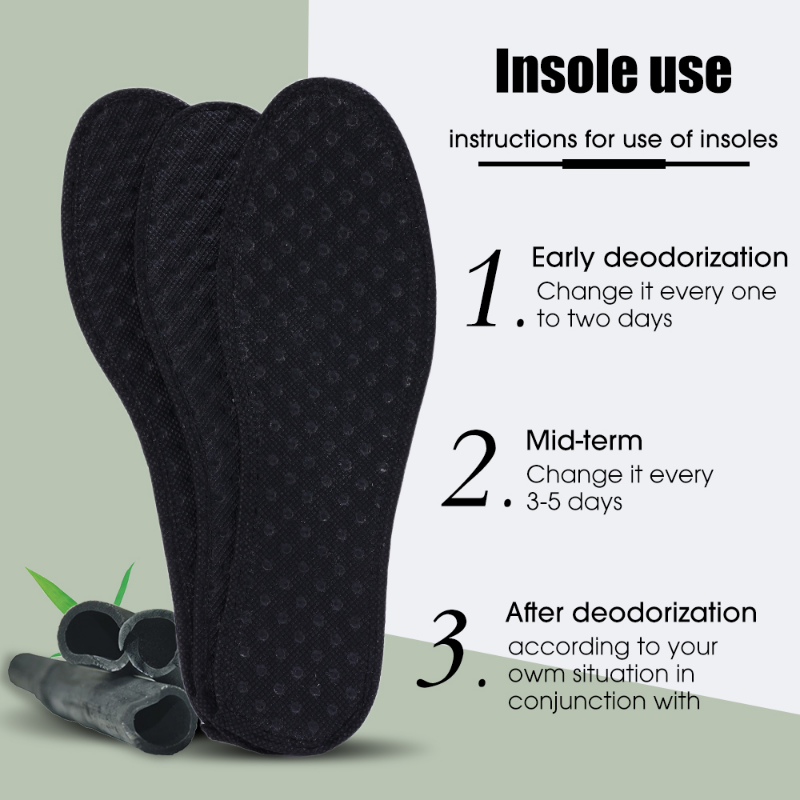 2/4pcs Bamboo Charcoal Deodorant Insoles for Shoes 2025 new Plant Antibacterial Breathable Sports Insole Absorb-Sweat Soles Shoes Pads