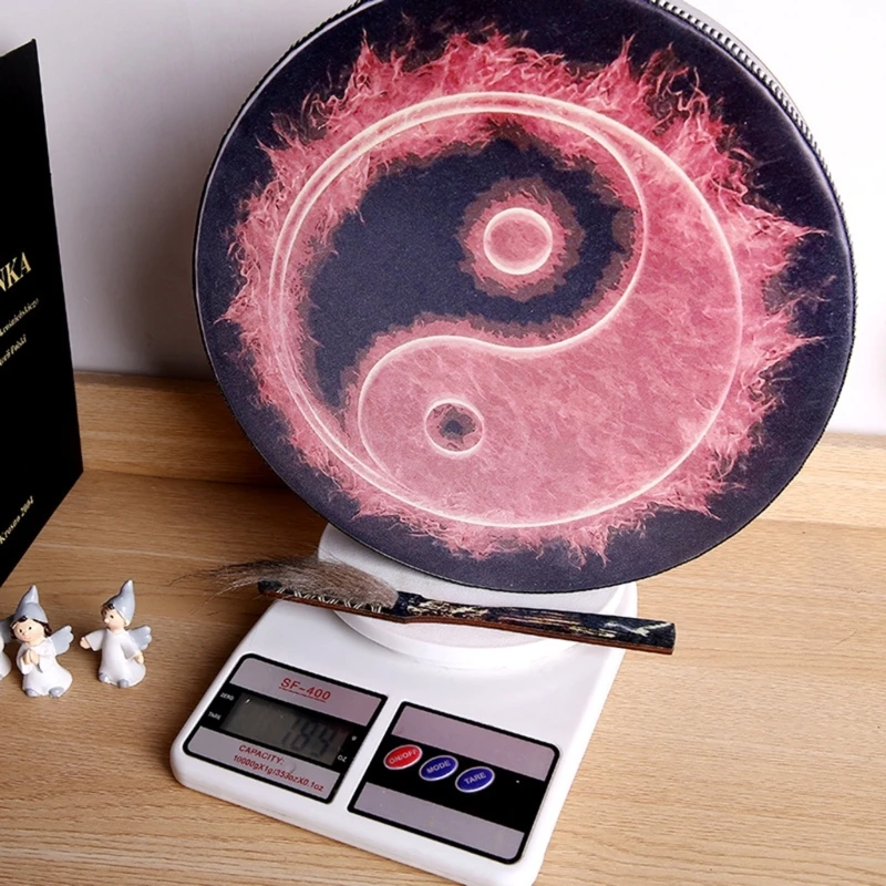 Shamanic Ethereal Drum With Drum Mallet Kits, Symbol Of Siberian Drum Spiritual Music Sound Healing Drum For Kids Adults