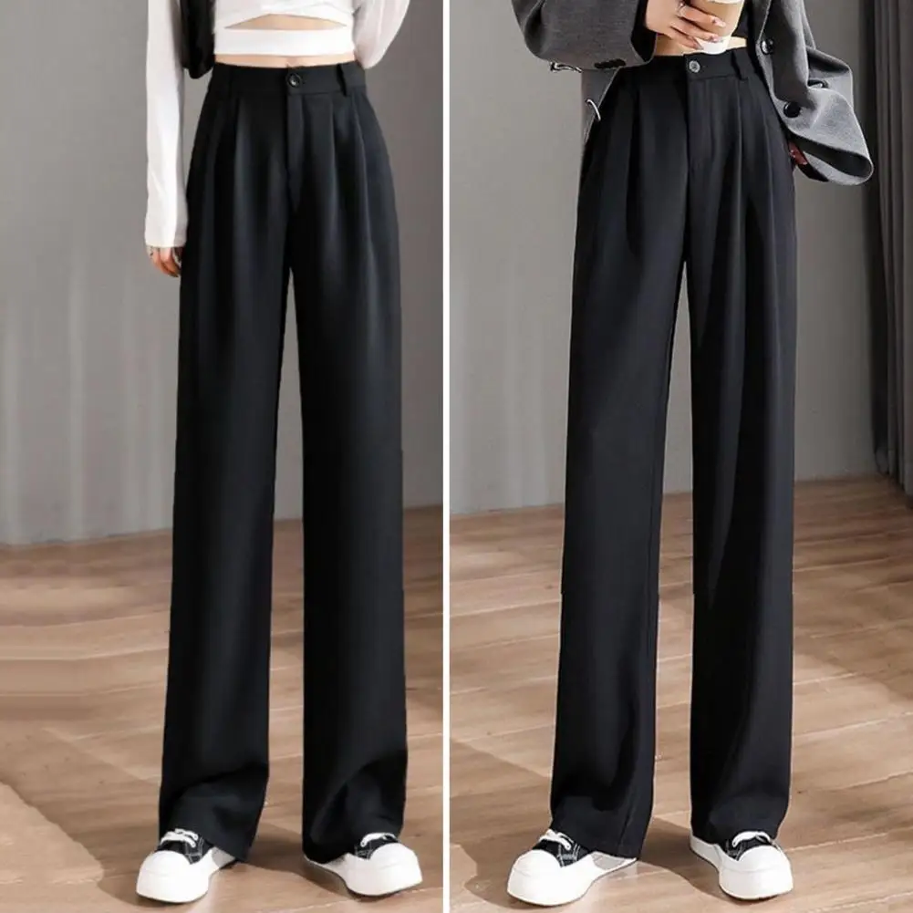 Women Trousers Chic Anti-wrinkle Wide 2025 Commute Lady Suit Pants Lady Garment new Lady Suit Pants Summer Spring Trousers