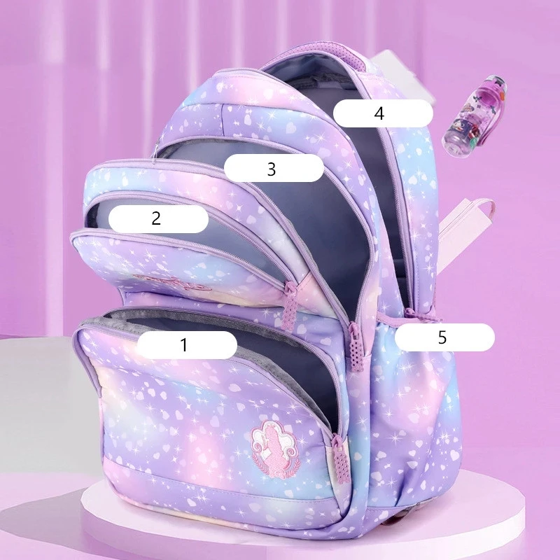 Children Waterproof Orthopedic School Backpack with Wheels Elementary Schoolbag Detachable Trolley School Bags for Kids Girls