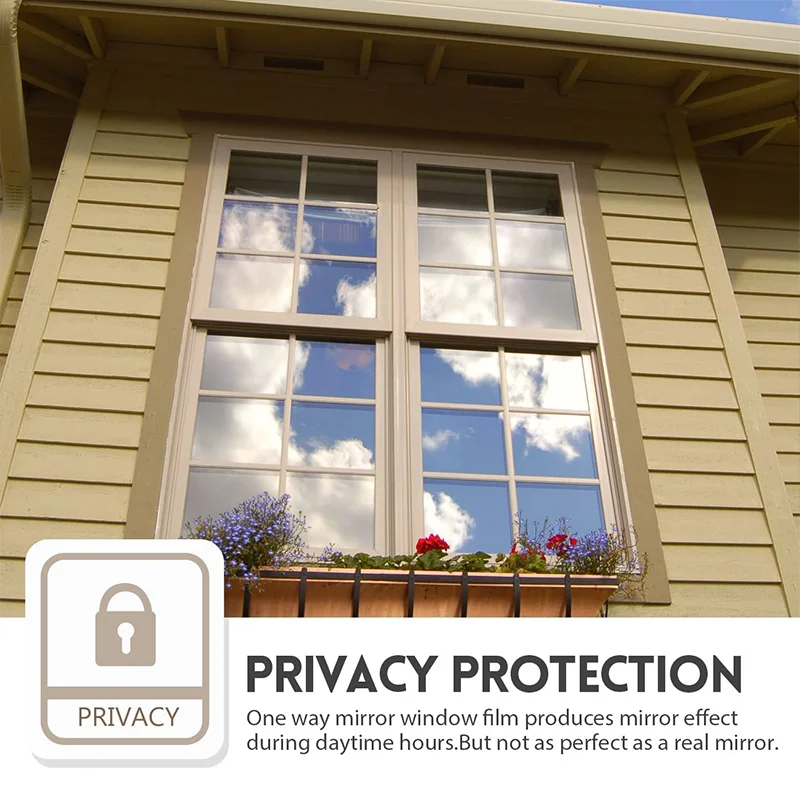 Window Film One Way Mirror Film Daytime Privacy Static Non-Adhesive 2025 Decorative Heat Control Anti new UV Window Tint Home and Office