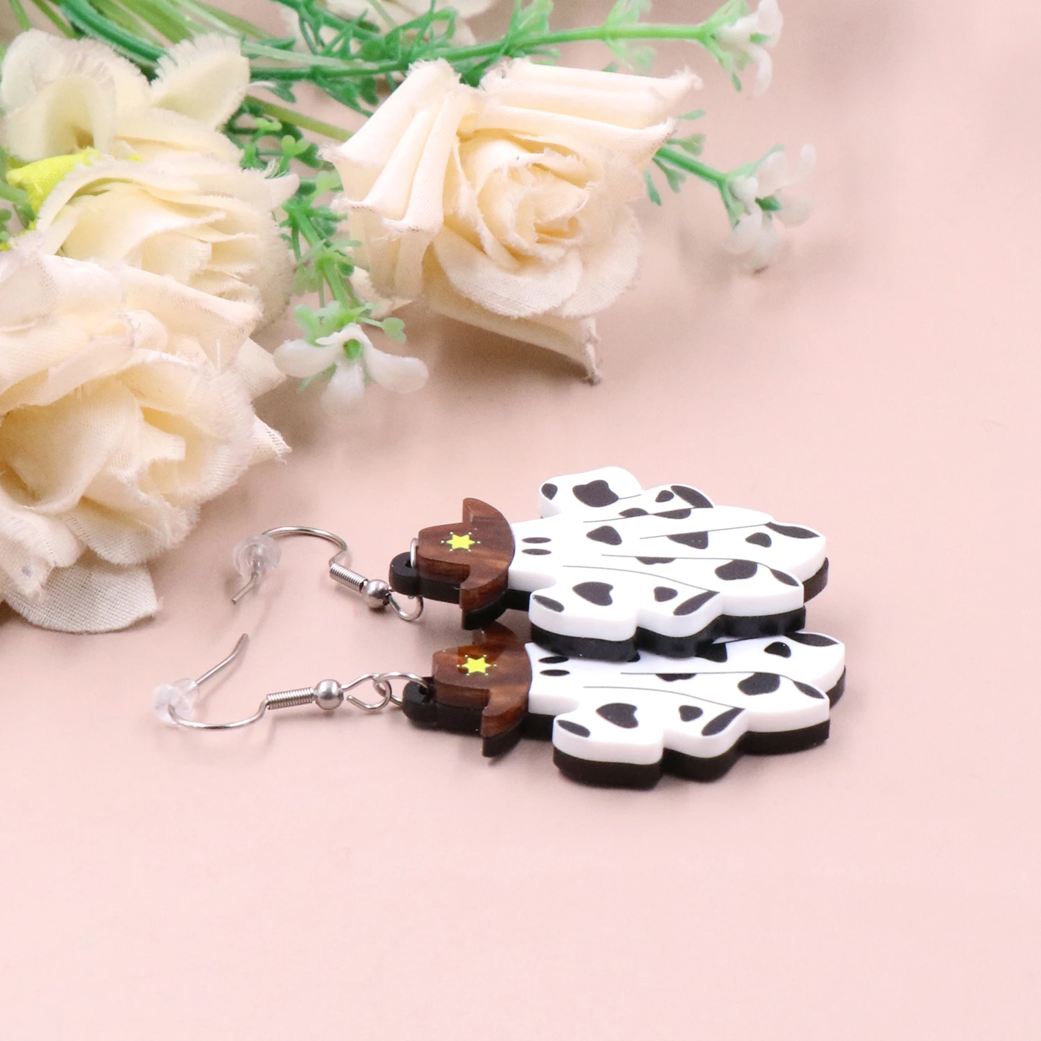 1pair New product CN Drop western cowboy ghost TRENDY halloween Acrylic earrings Jewelry for women