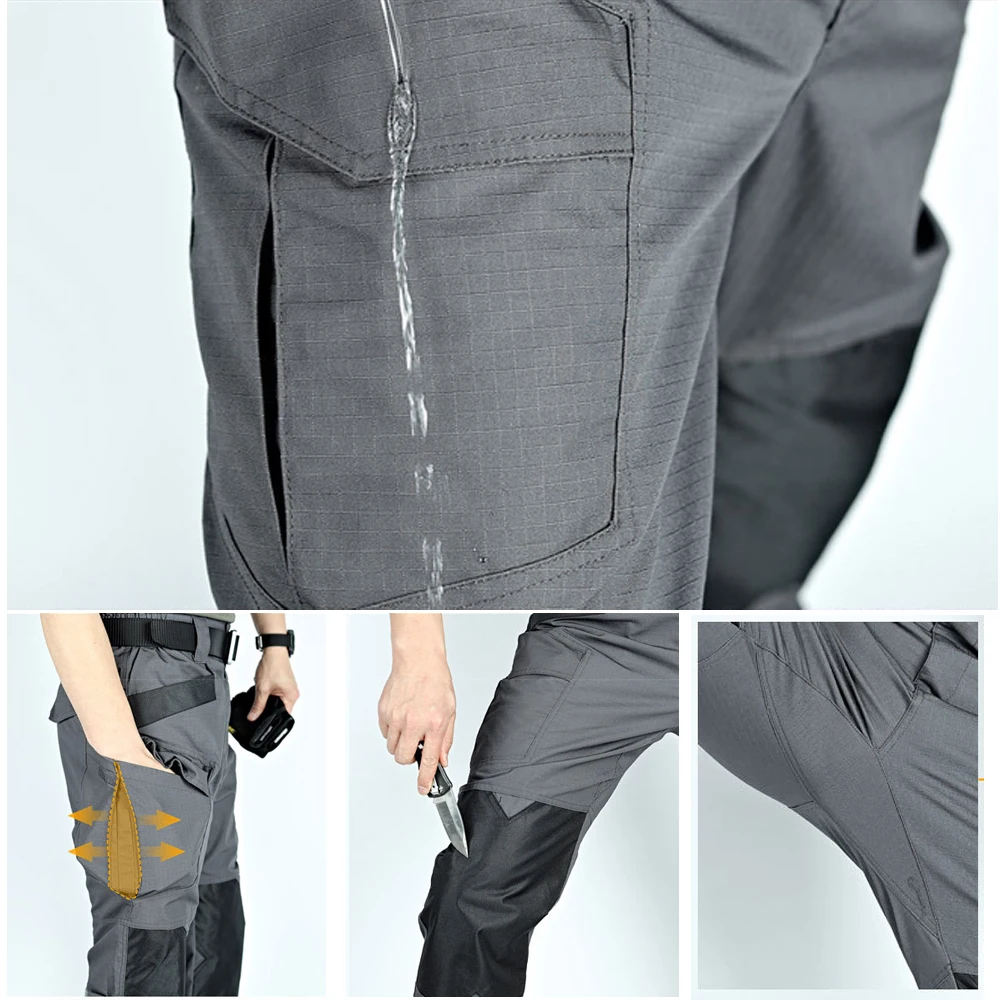 Tactical Pants Men Army Cargo Pant IX6 Raider Outdoor Multi-pocket Knee Patch Ripstop Camouflage Loose Airsoft Trousers
