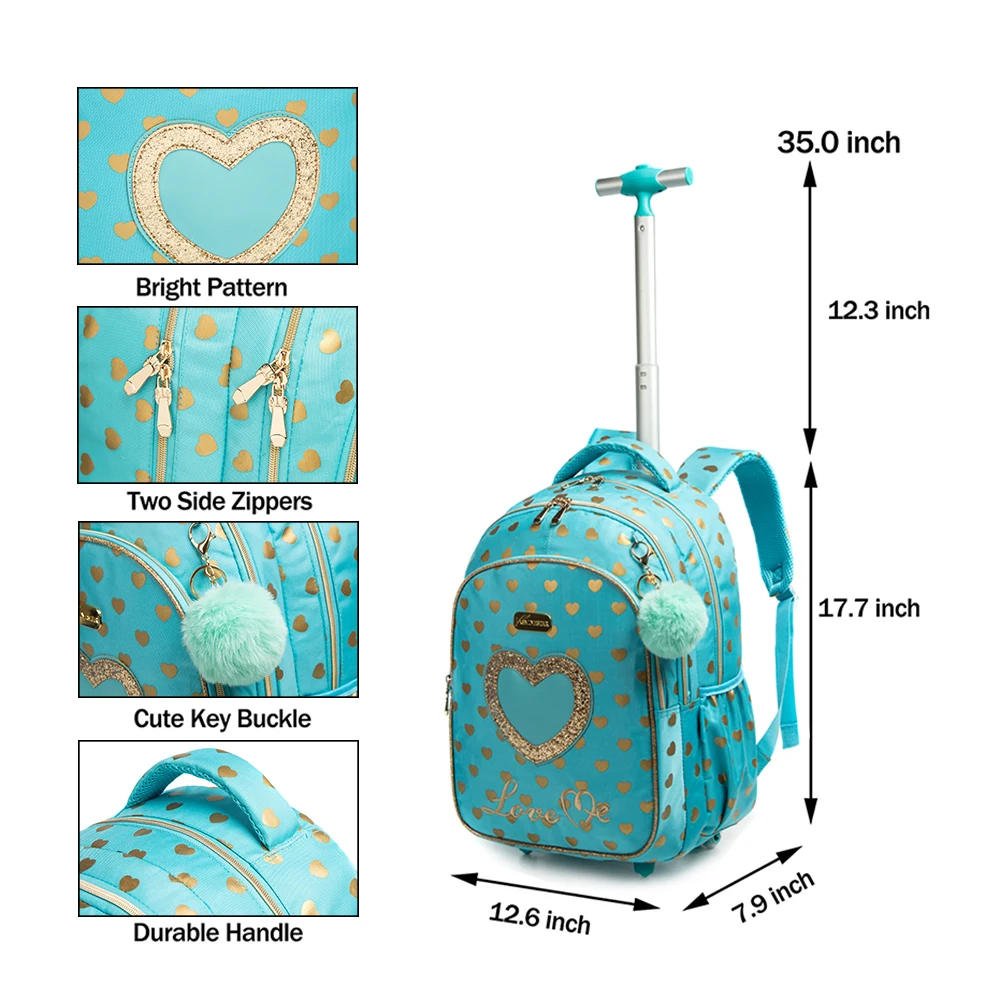 Children School Rolling Backpack Bag School Wheeled Backpack for Girls 2025 SchooTrolley Bag Wheels Kids new Travel Lage Trolley Bags