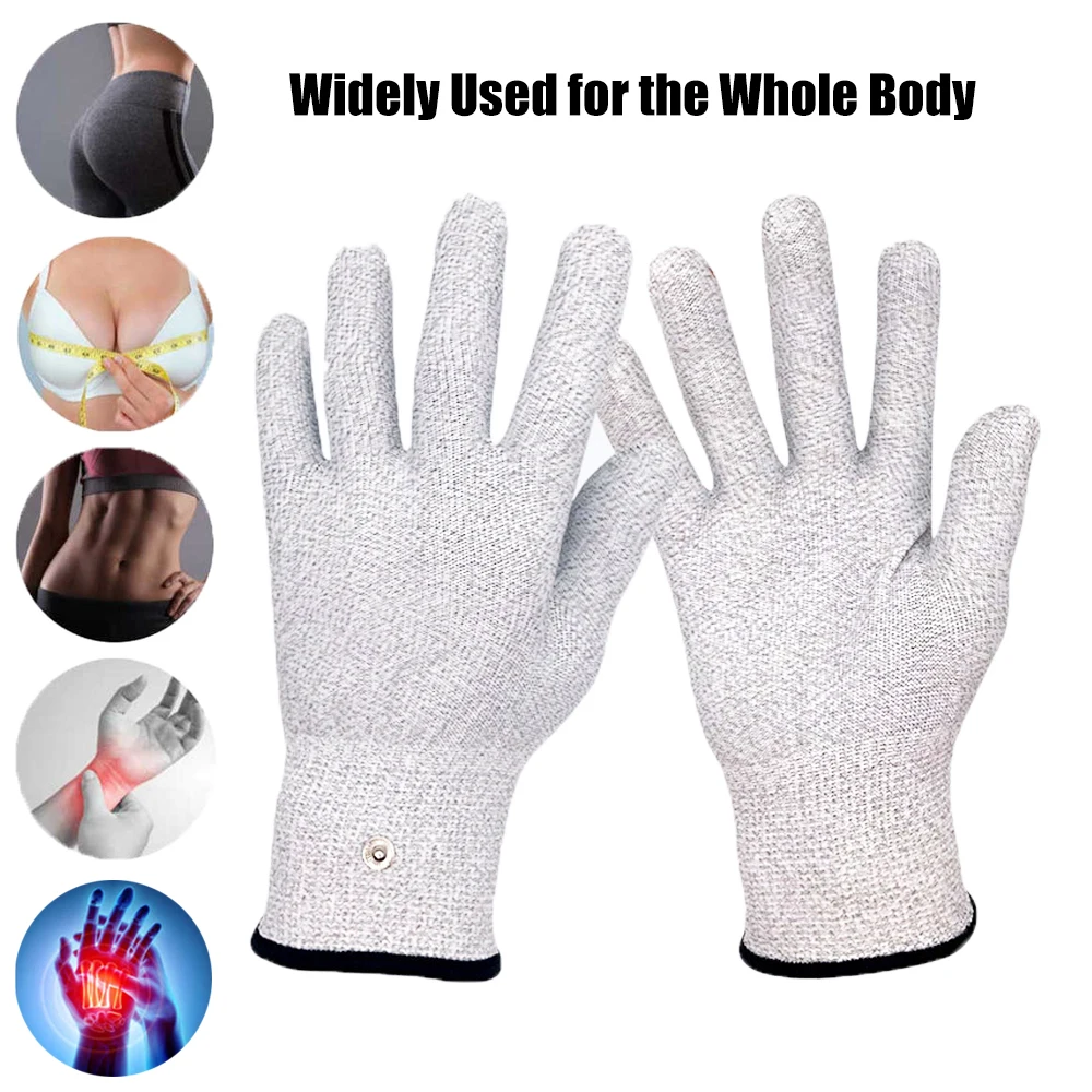 Fiber Conductive Massage new Gloves Electro Shock Gloves With Wire For 2025 Pulse Massager Electric Acupuncture Tens Physiotherapy Device