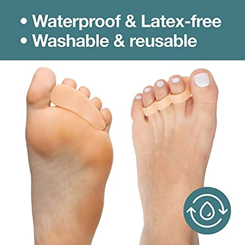 2pcs/Set Silicone Hammertoe Corrector Gel Toe Straighteners Feet Foot Pain Relief with 3 Separator Loops Tool for Men and Women