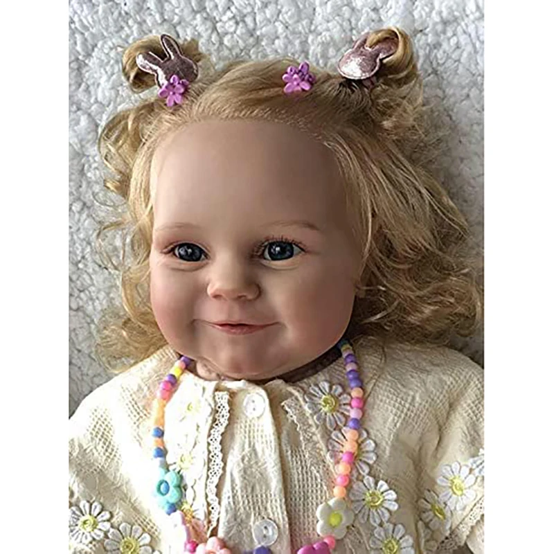 60cm New Reborn Maddie Girl Doll with Rooted Blonde hair Soft Cuddle Body Toys For Kids