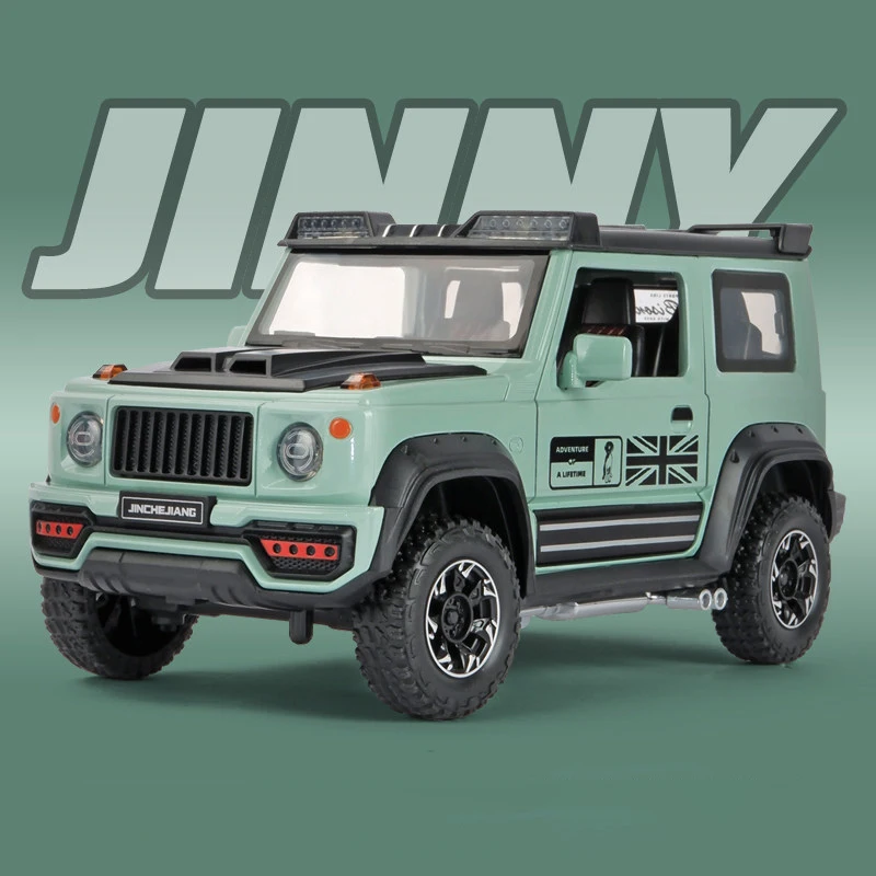 1:18 SUZUKI Jimny Off-Road Alloy Car Diecasts & Toy Vehicles Car Model Wheel Steering Sound and light Car Toys For Kids Gifts