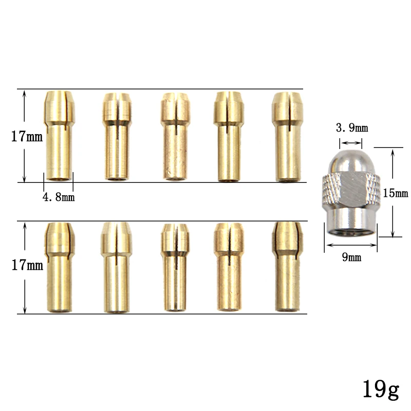 11pc brass chuck sier 2025 nut electric grinding bit clamp mini new drill chuck accessory tool set