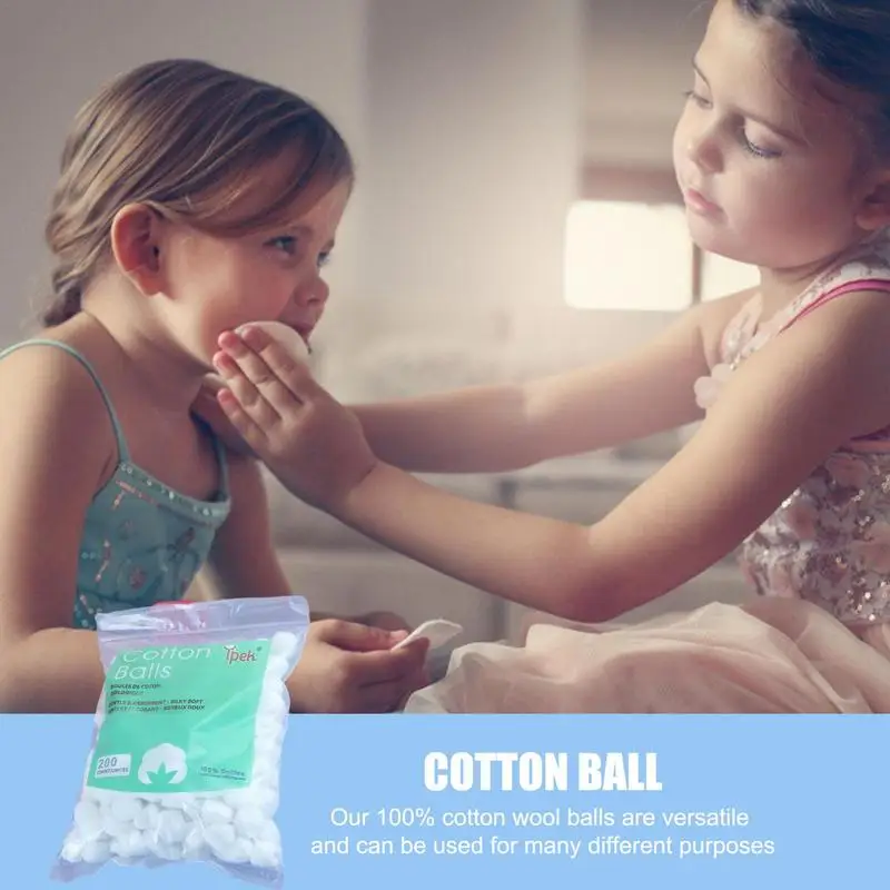 100/200PCS White Cotton Balls Beauty Personal Cares Small Cotton Balls Baby Cares Nail Polish Remover Home Accessories