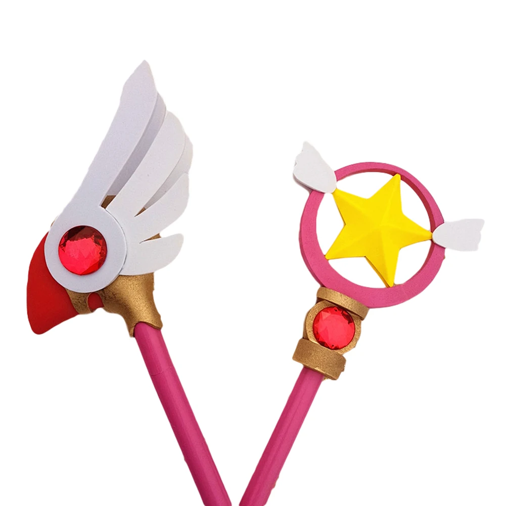 Brdwn Cardcaptor Sakura Kinomoto Birds Head Stars Cosplay Handmade Magic Wand Staff
