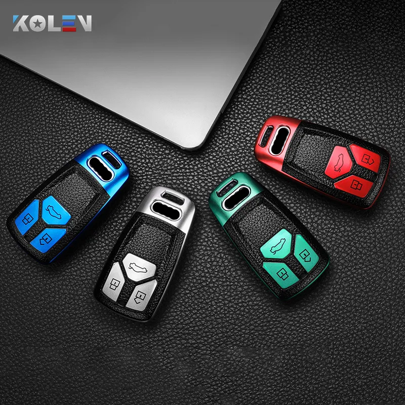 Leather+TPU Car Remote Key Cover Case Shell For Audi A4 B9 A5 A6L A6 S4 S5 S7 8W Q7 4M Q5 TT TTS RS Coupe Styling Accessories
