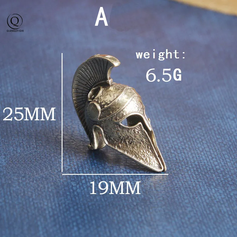 Japanese Eagle Nose Samurai Helmet Knife Beads Woven Paracord Lanyard Pendants 2025 new Outdoor EDC Umbrella Rope Brass DIY Accessories