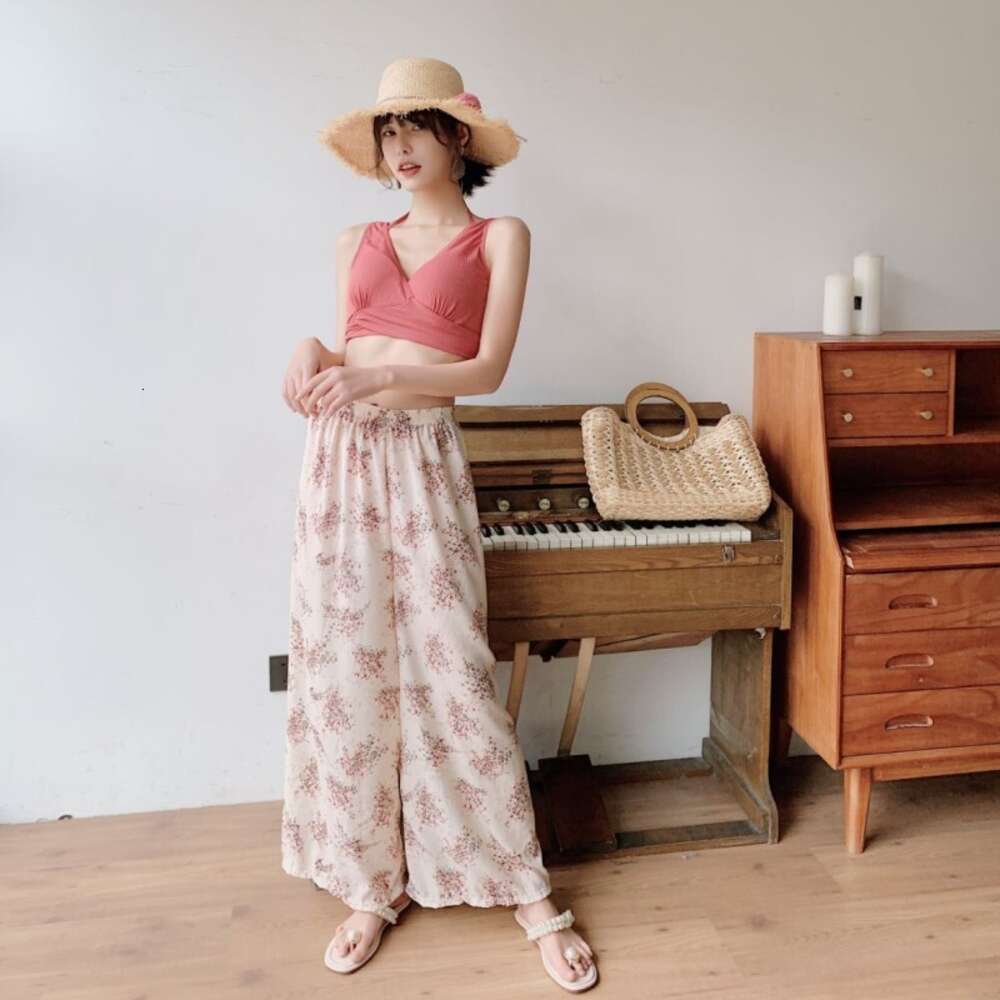 Ddmytiger Ddmytiger Thailand Beach Vacation Three Piece Women S Fashion Sexy Wide Legged Pants Leisure Conservative Gathering Hot Spring Swimming Suit