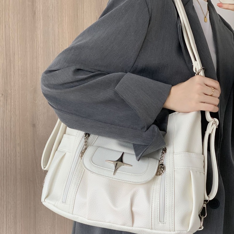 Double shoulder bag for men and women personalized simple and versatile single shoulder diagonal cross bag large capacity student travel bag