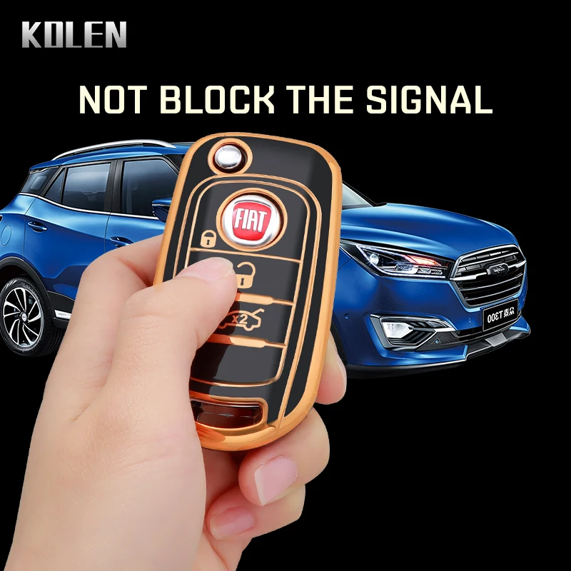 TPU Car Folding Key Case Cover Shell For FIAT Tipo Toro Nuovo Freedom 500X Doblo Argo Grazie new Protector 2025 Holder Fob Accessories