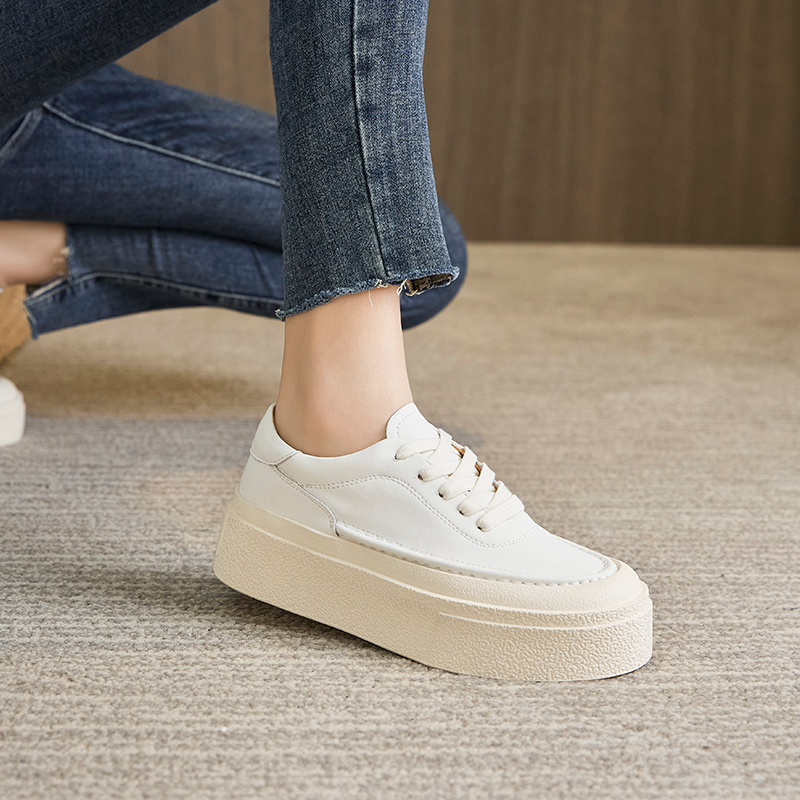 AIYUQI Sneaker Loafers Women Genuine Leather 2024 New Platform Lace-up Women Spring Shoes Fashion Flat Ladies Sneaker Shoes