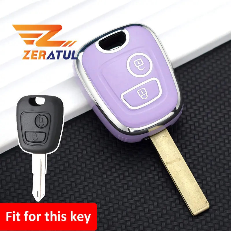 2Buttons Car Key Case Cover Shell Fob Holder For Citroen C2 C3 C4 Berlingo Xsara For Peugeot 107 206 307 207 408 For Toyota Aygo
