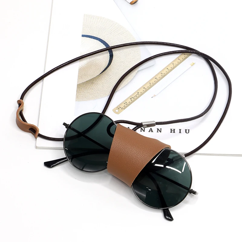 1PCS Men Anti Fall Reading Glasses Clip Lanyard Women Sunglasses Leather Storage Rope Case Eyewear Hanging Neck Strap Chain
