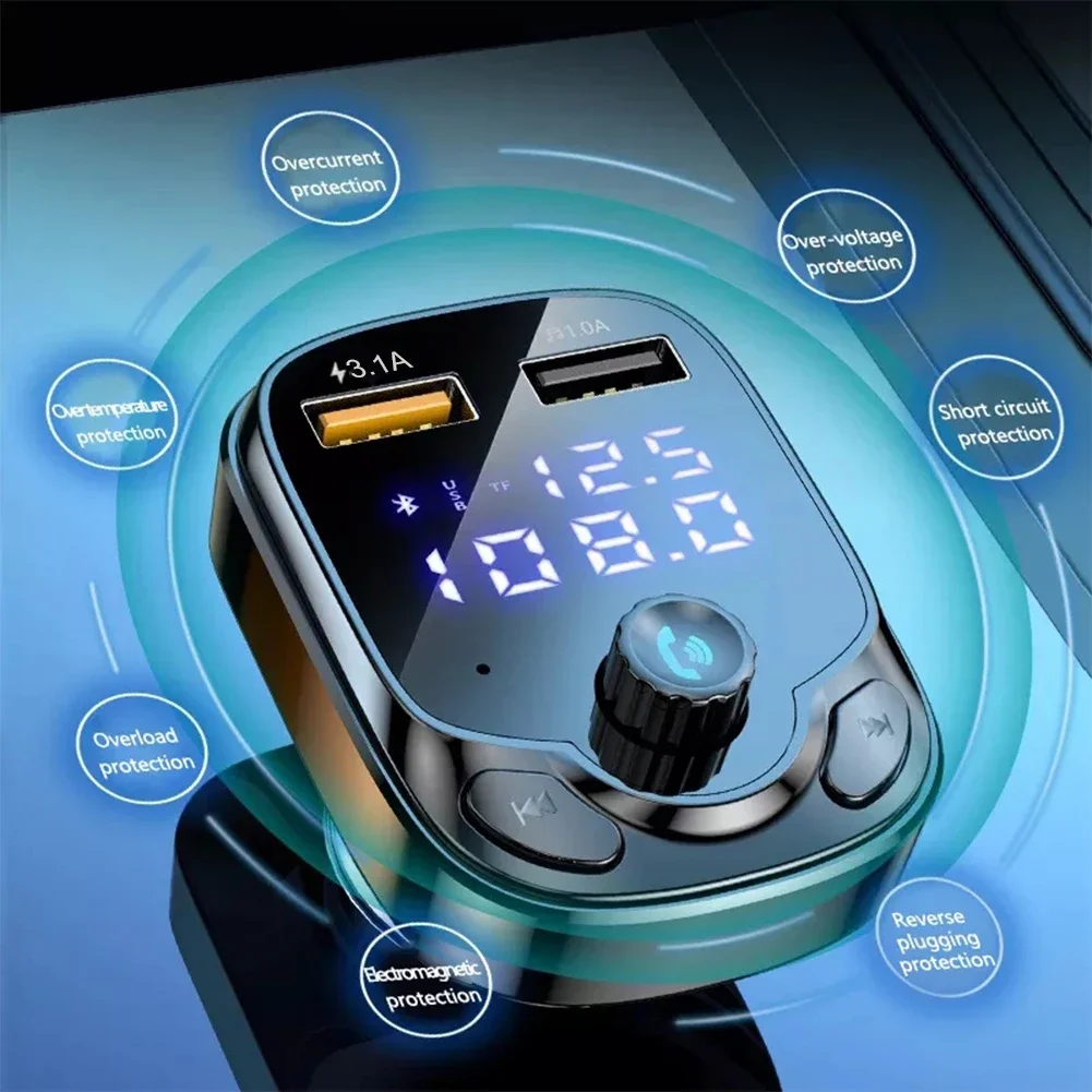 3.1A Car Phone Charger Quick Charge 3.0 PD Fast Charging USB Car Charger U new Disk MP3 Player 2025 Bluetooth 5.0 FM Transmitter