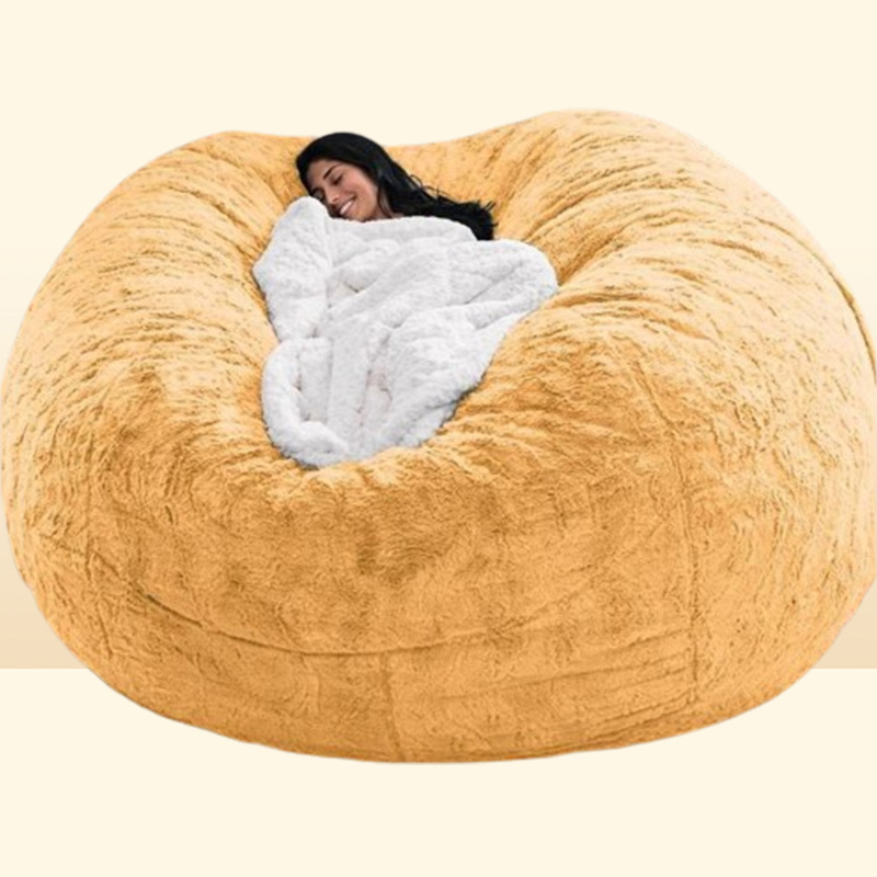 Chair Ers Super Large 7Ft Nt Fur Bean Bag Er Living Room Furniture Big Round Soft y Faux Beag Lazy Sofa Dh7Gj9904958