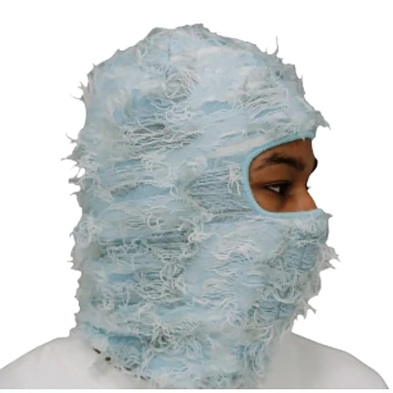 Balaclava Distressed Ski Mask Knitted Beanies Hats Skullies Elastic Cap Winter Warm Full Face Shiesty Mask Ski Hats